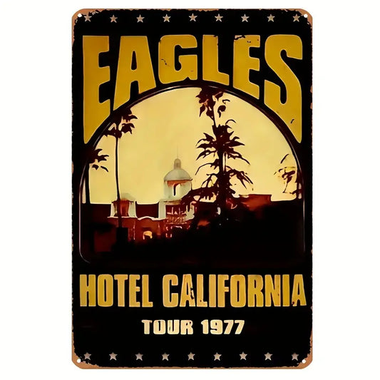 Placa Vintage Eagles Hotel California